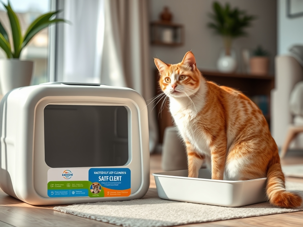 Cat owner reviewing top rated self cleaning cat litter boxes options for their pet in 2026