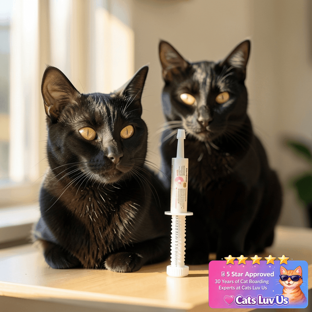 Pro-Pectalin Oral Paste for Dogs & Cats with cat - professional product lifestyle photo