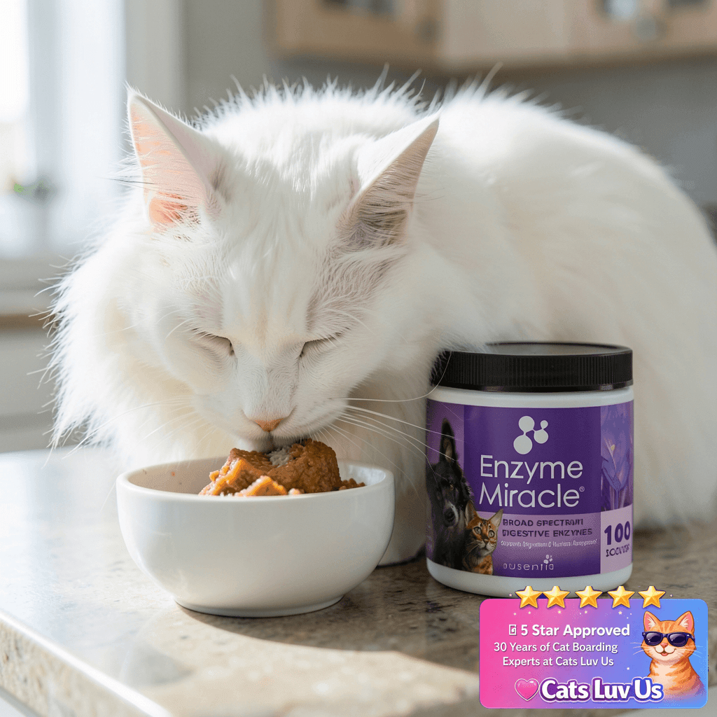 Enzymes for Cats & Dogs: Enzyme Miracle®: for Digestive with cat - professional product lifestyle photo