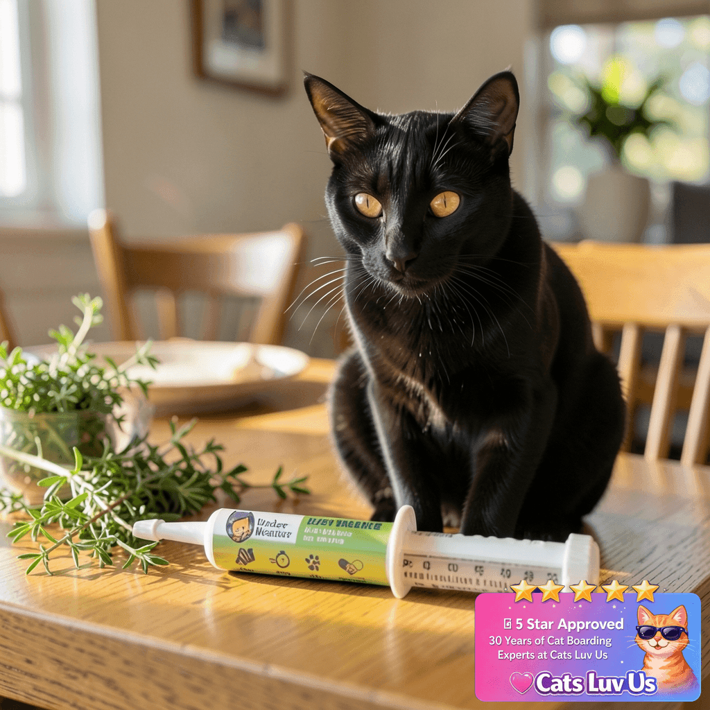 Under the Weather Pet | Ready Balance for Cats | Oral with cat - professional product lifestyle photo