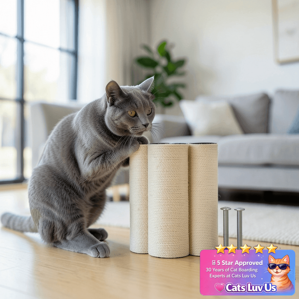 PETUOL 4 PCS M8 Cat Scratching Post Replacement with cat - professional product lifestyle photo