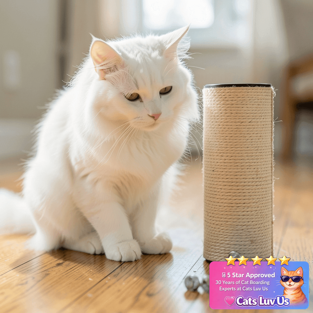 PETUOL 4 PCS M8 Cat Scratching Post Replacement with cat - professional product lifestyle photo