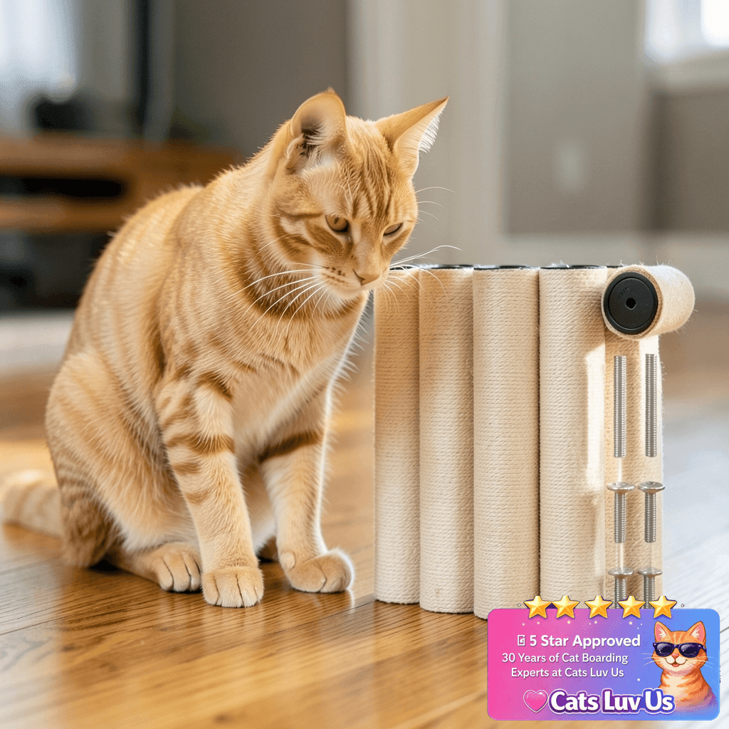 PETUOL 4 PCS M8 Cat Scratching Post Replacement with cat - professional product lifestyle photo