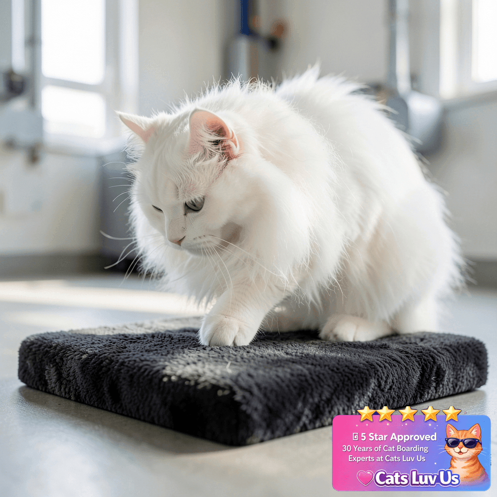 Czoynife Cat Scratching Post Replacement Base with cat - professional product lifestyle photo