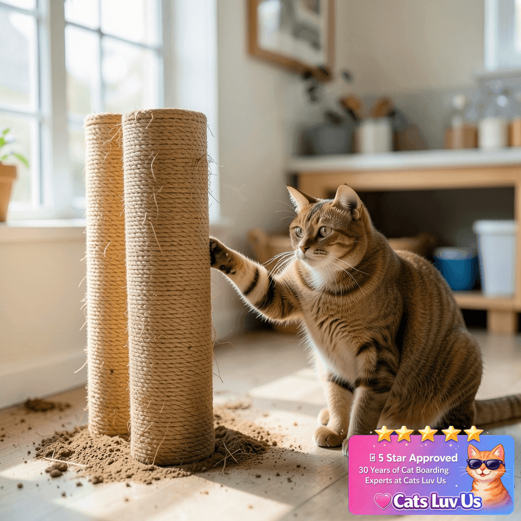 M8 Cat Scratching Post Replacement with cat - professional product lifestyle photo