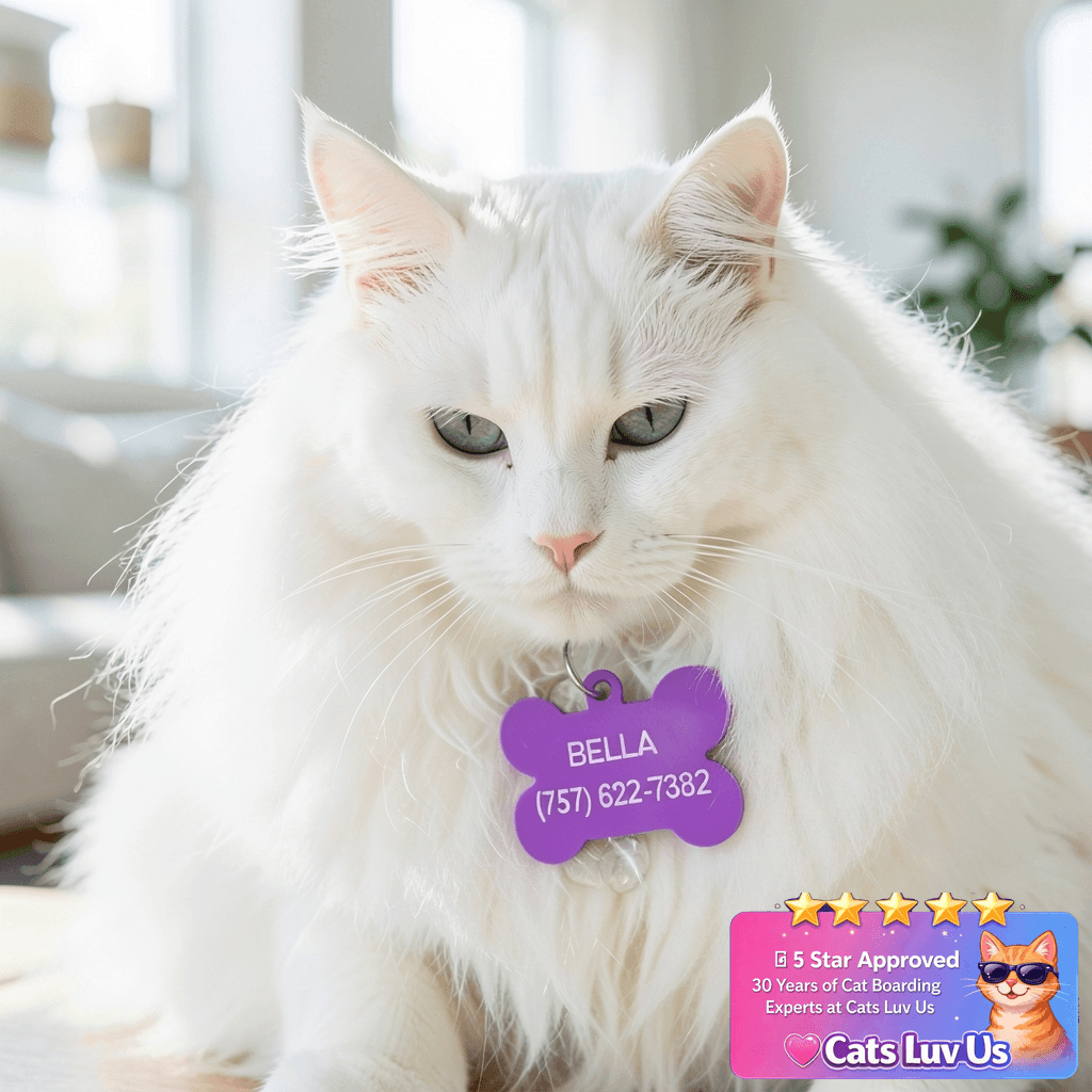 Pet ID Tag Custom for Dog Cat Personalized | Many Shapes and with cat - professional product lifestyle photo