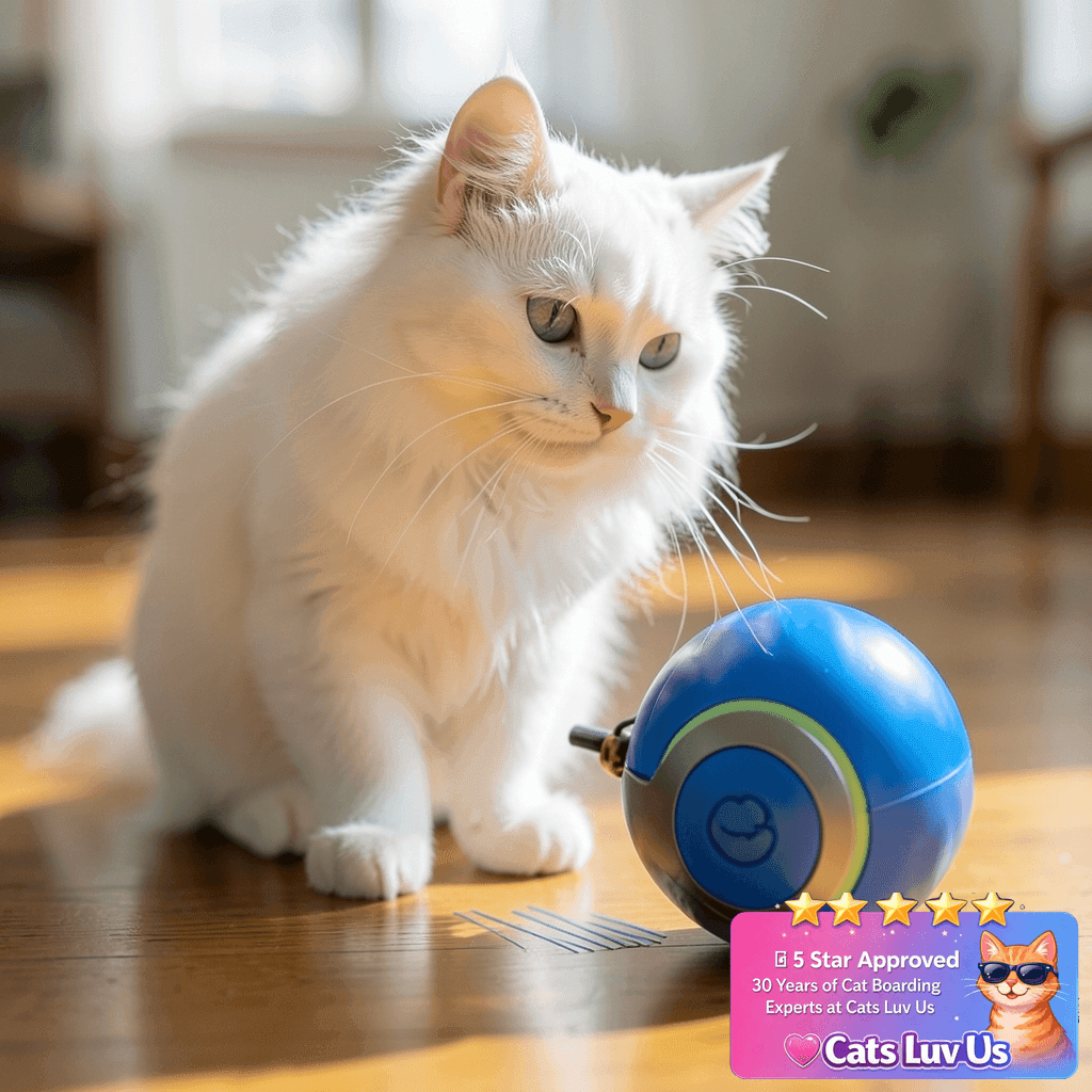 BABORUI Interactive Cat Toy Ball - Automatic Interactive Cat with cat - professional product lifestyle photo