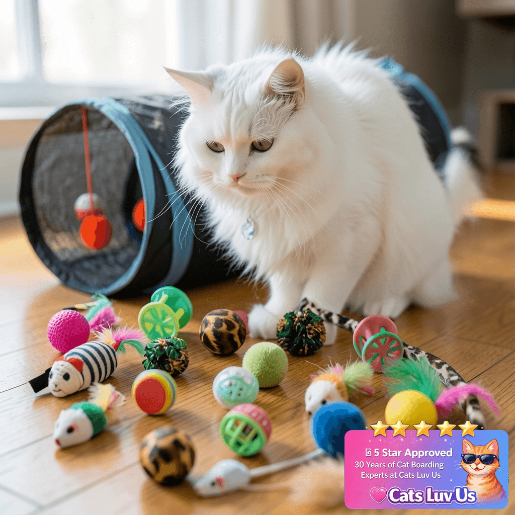 21 Pcs Cat Toys for Indoor Cats Collapsible Cat Tunnel with cat - professional product lifestyle photo