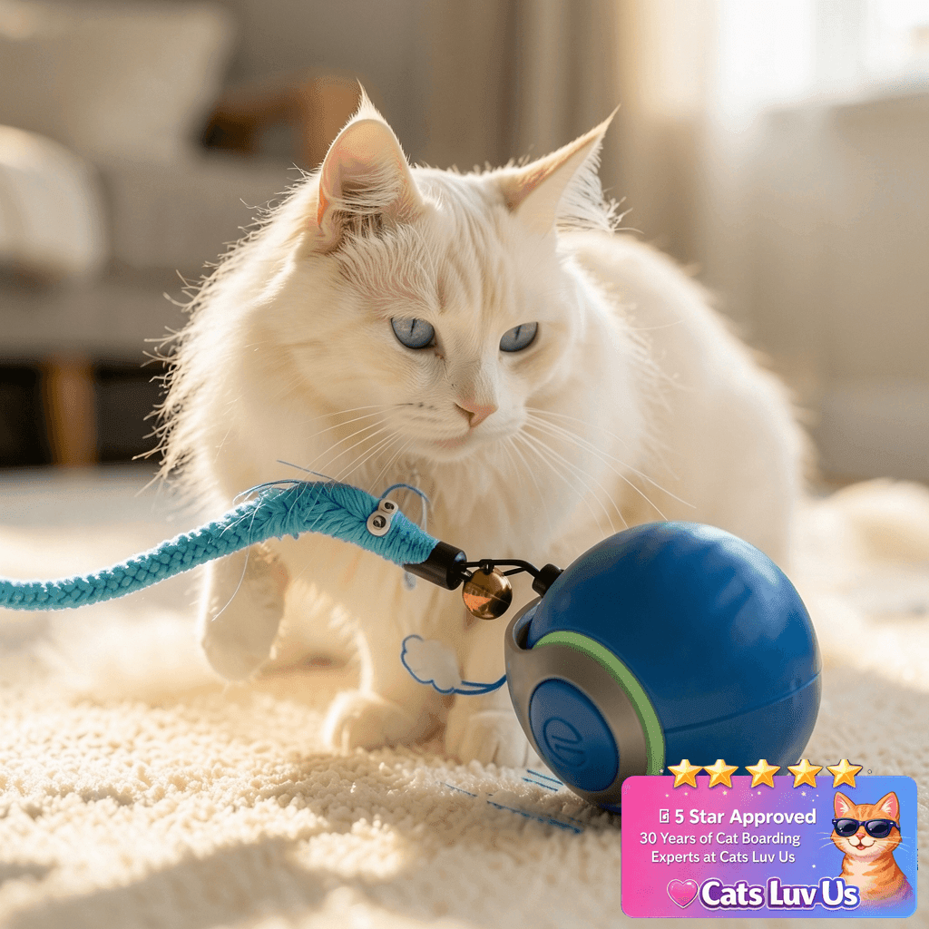 BABORUI Interactive Cat Toy Ball - Automatic Interactive Cat with cat - professional product lifestyle photo