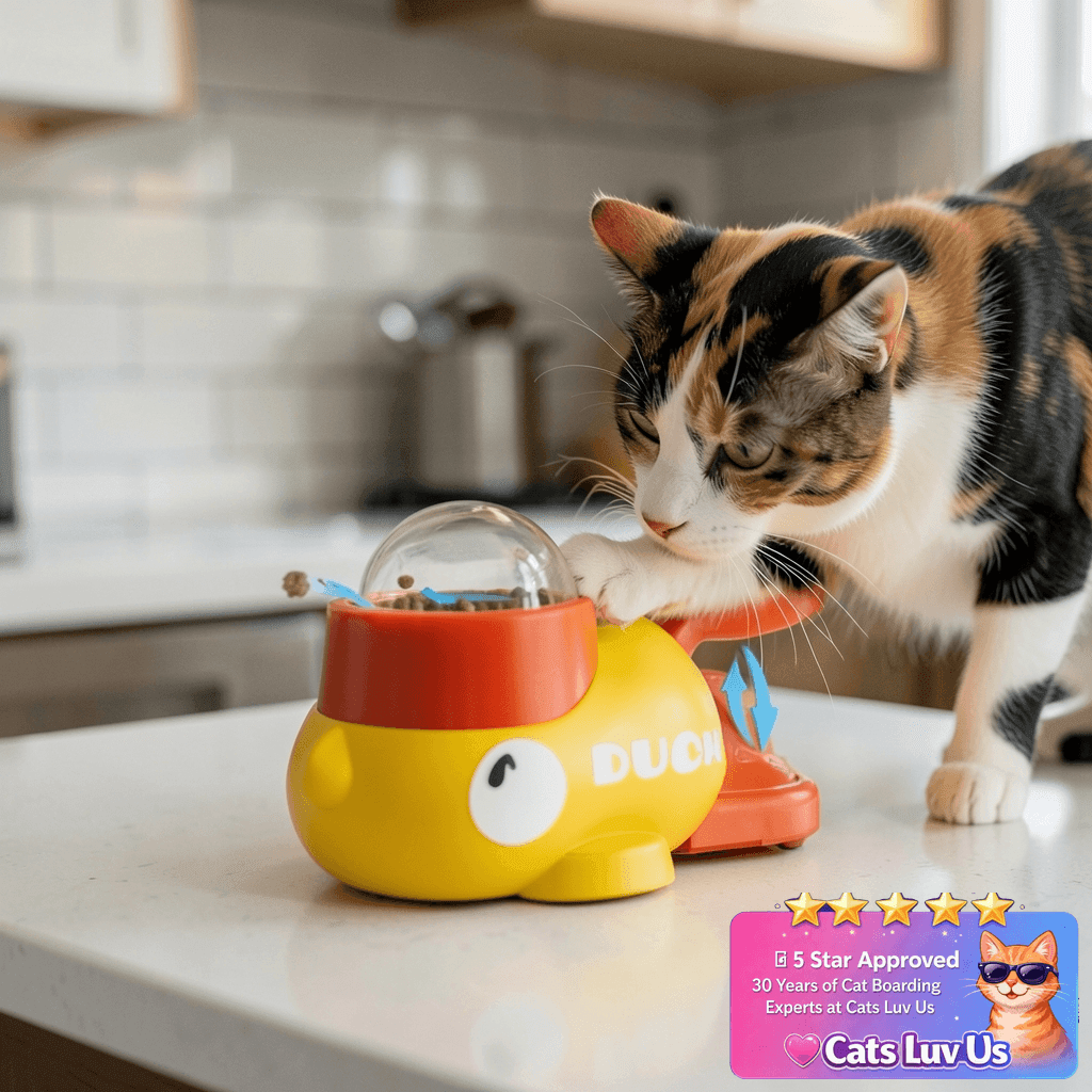 Fanosy Interactive Dog Toys Food Puzzle Slow Feeder with cat - professional product lifestyle photo