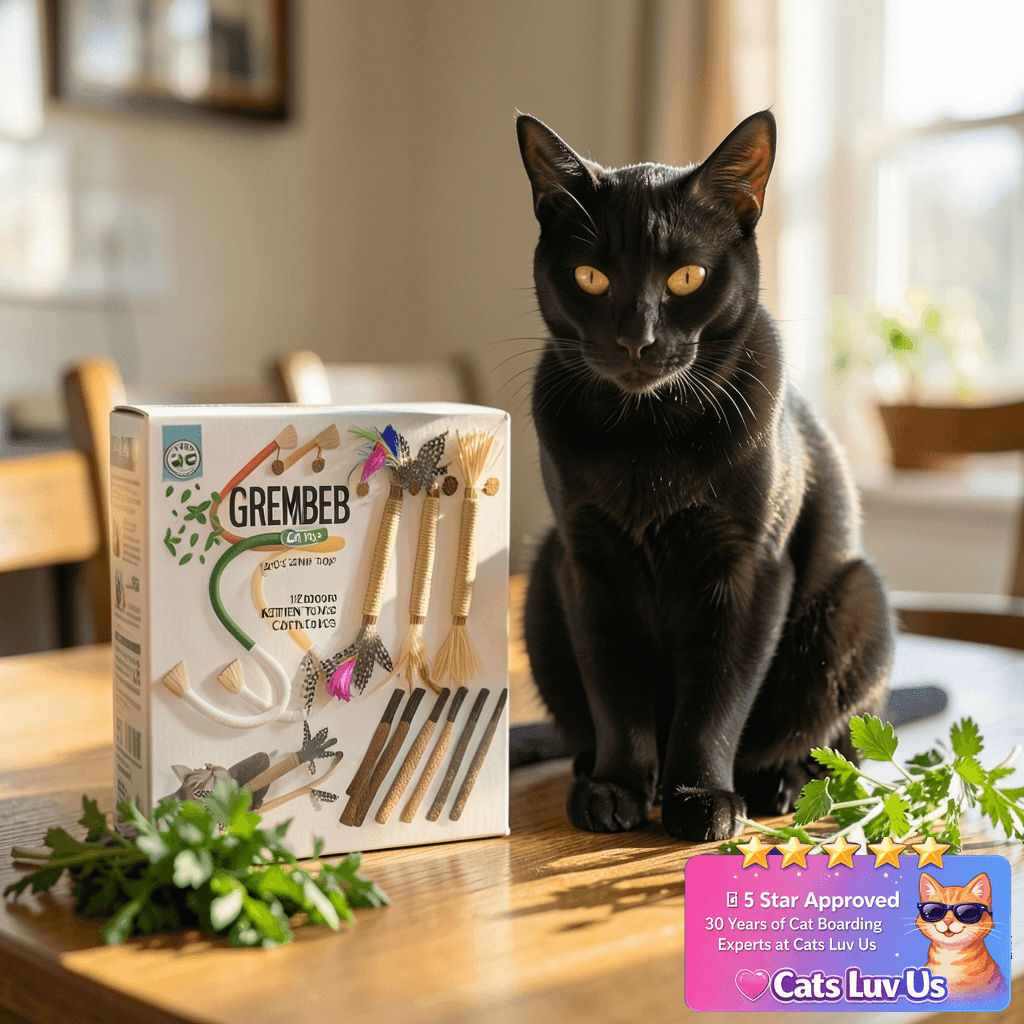 GREMBEB Cat Toys 12PCS Catnip Toy for Indoor Kitten Toys Cat with cat - professional product lifestyle photo
