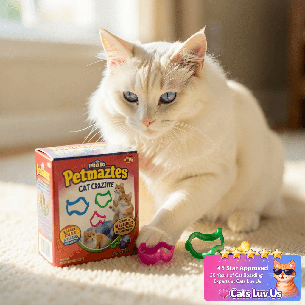 Petmate Interactive Cat Toys - Cat Crazies Multi Pack by with cat - professional product lifestyle photo