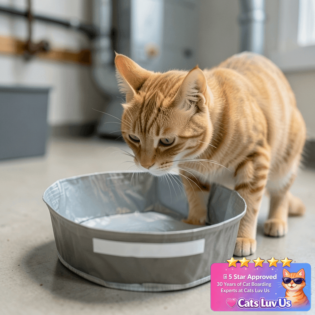 TeurWone Cat Litter Box Liners for Hidden Plant Litter Box with cat - professional product lifestyle photo