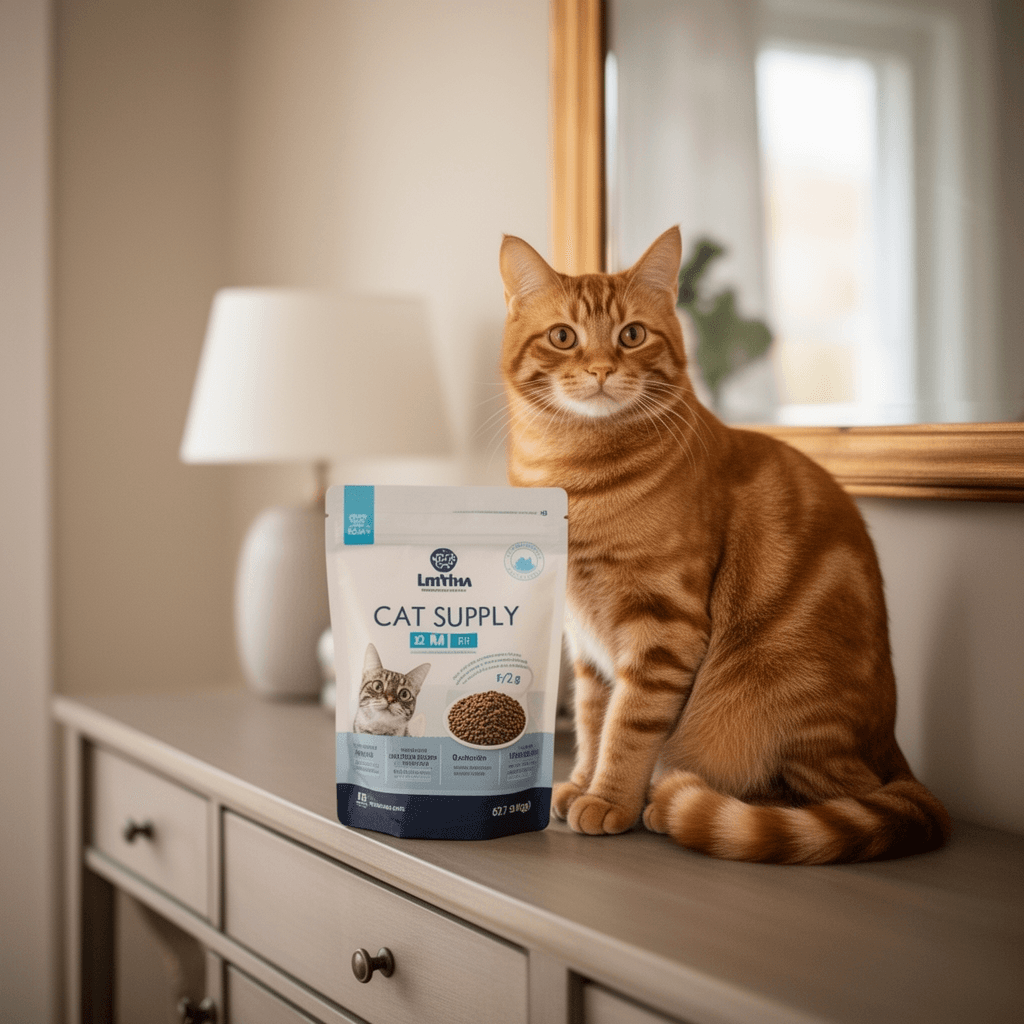 FHTONGE Extra Large Cat Litter Box Enclosure Splash Guard with cat - professional product lifestyle photo