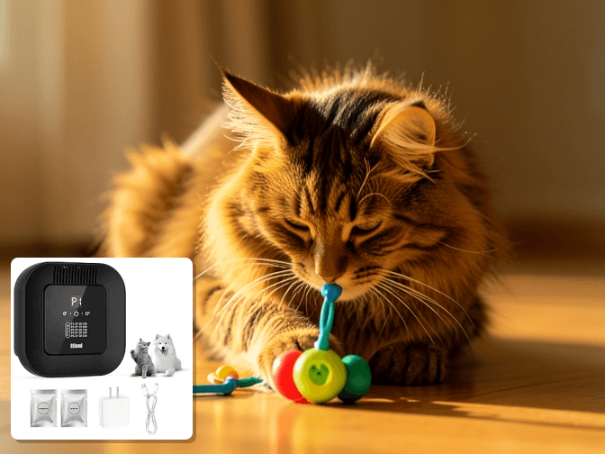 Cat owner reviewing cat litter box exhaust fan options for their pet in 2026