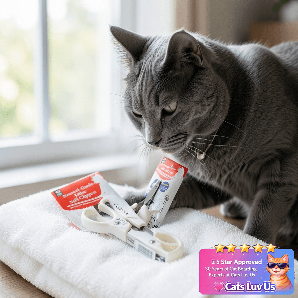 HIBINO Samurai-Grade Cat Nail Clippers | | with cat - professional product lifestyle photo