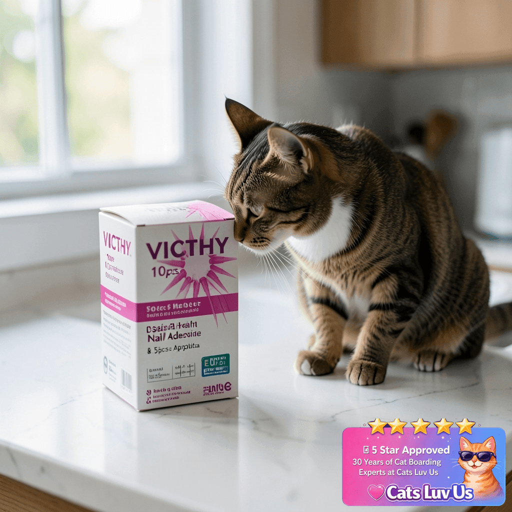 VICTHY 10pcs Special Pet Nail Adhesive Glues & 15pcs with cat - professional product lifestyle photo