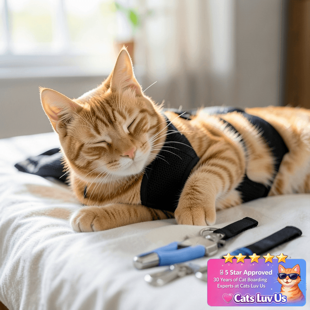 PatiencET Cat Hammock Pet Hammock Cat Nail Clipper with cat - professional product lifestyle photo