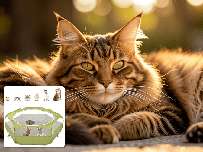 Cat owner reviewing small cat playpen for injured cat recovery options for their pet in 2026