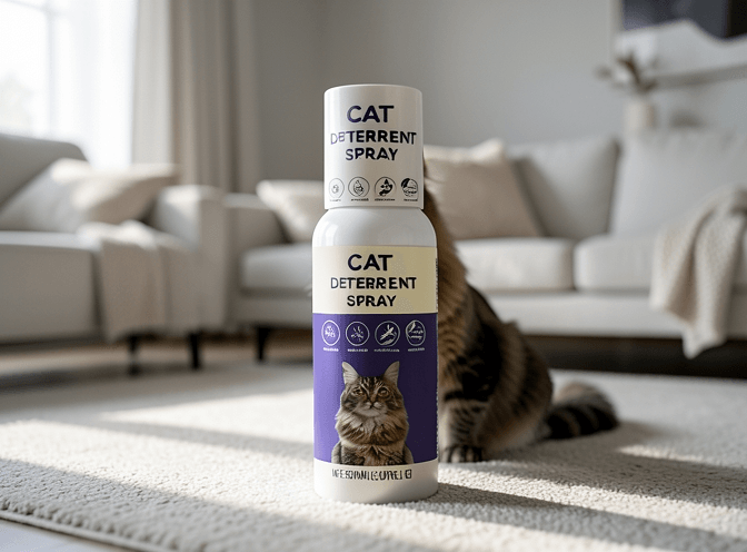Cat owner reviewing most popular cat repellent & deterrent products options for their pet in 2026