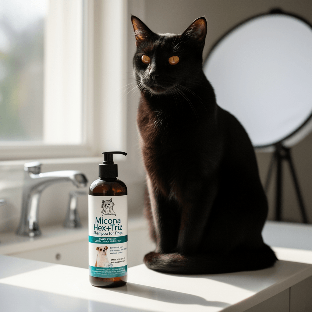 MiconaHex+Triz Shampoo for Dogs with cat - professional product lifestyle photo