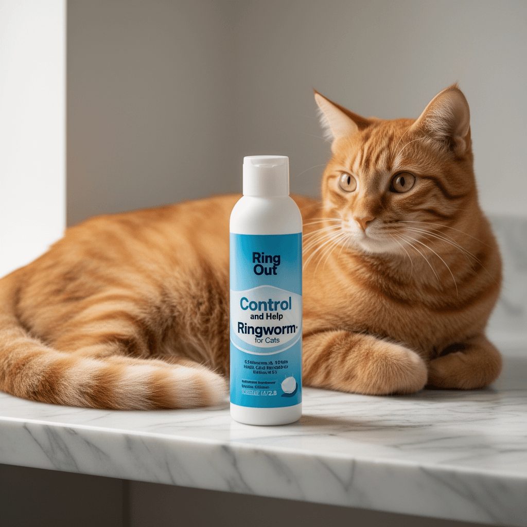 Ring Out - Control and Help Ringworm for Cats with cat - professional product lifestyle photo