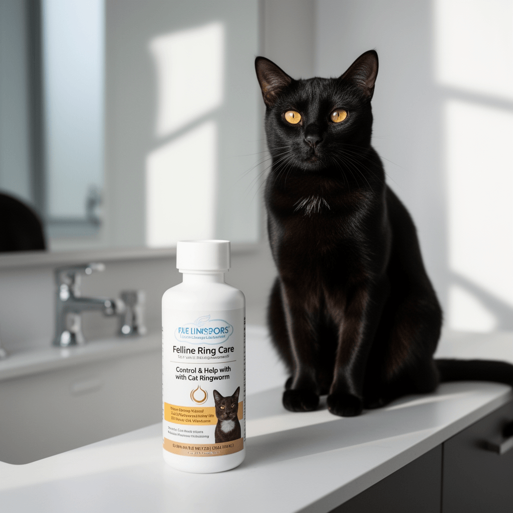 Feline Ring Care | Control & Help with Cat Ringworm with cat - professional product lifestyle photo