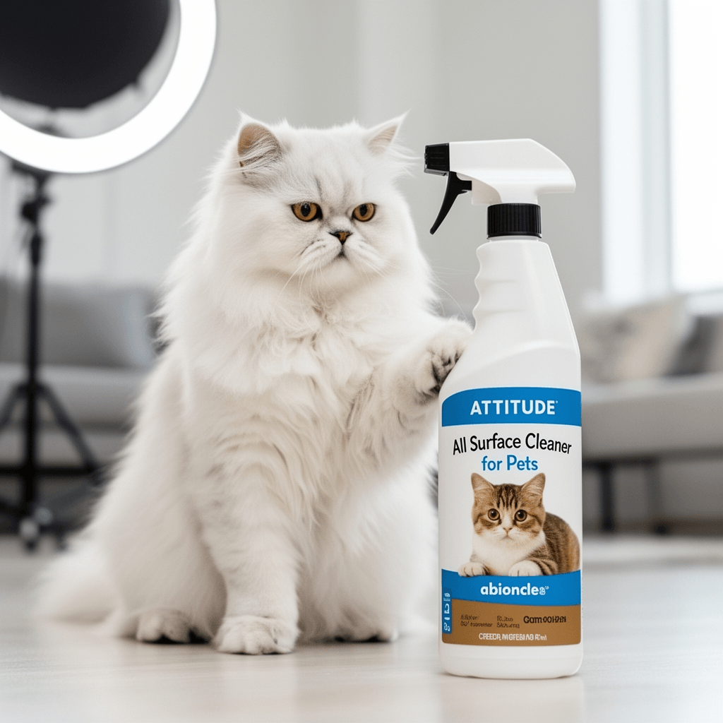 ATTITUDE All Surface Cleaner for Pets with cat - professional product lifestyle photo