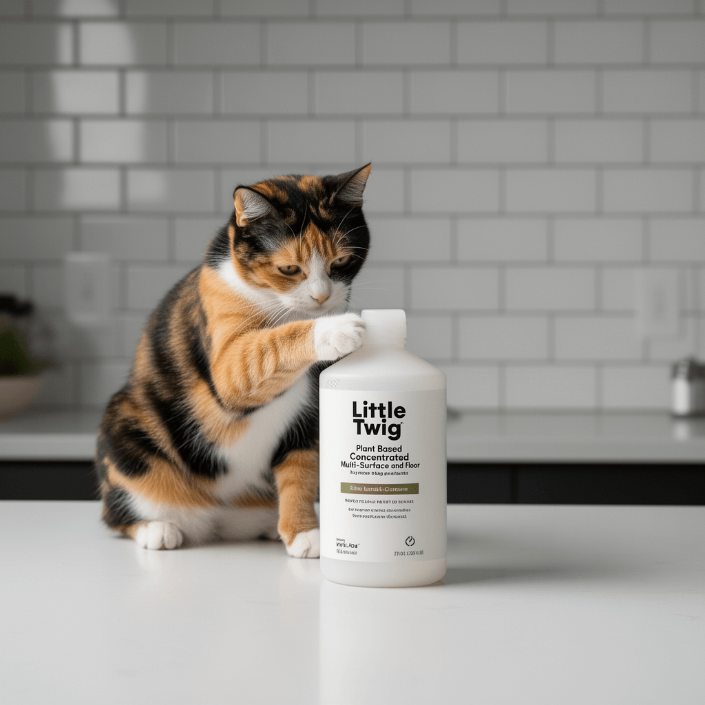 Little Twig Plant Based Concentrated Multi-Surface and Floor with cat - professional product lifestyle photo