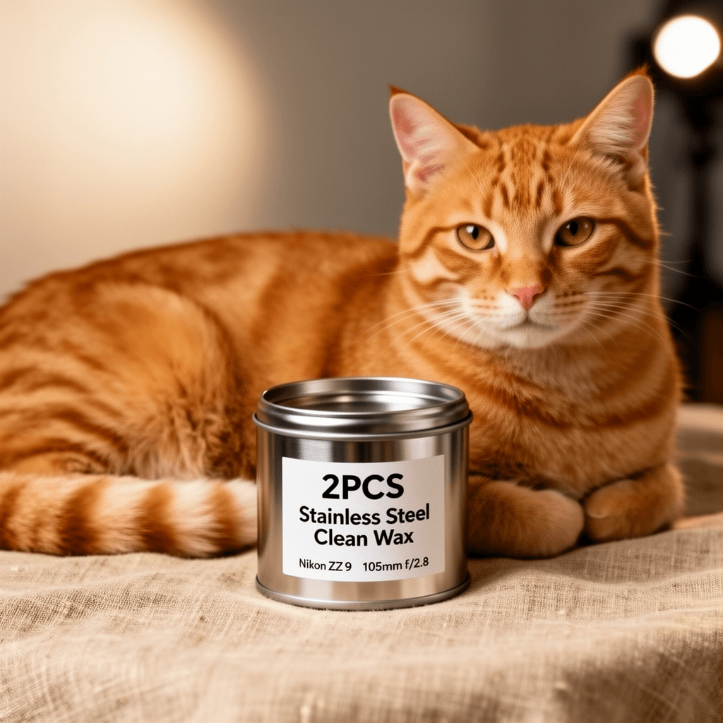 2PCS Stainless Steel Clean Wax with cat - professional product lifestyle photo