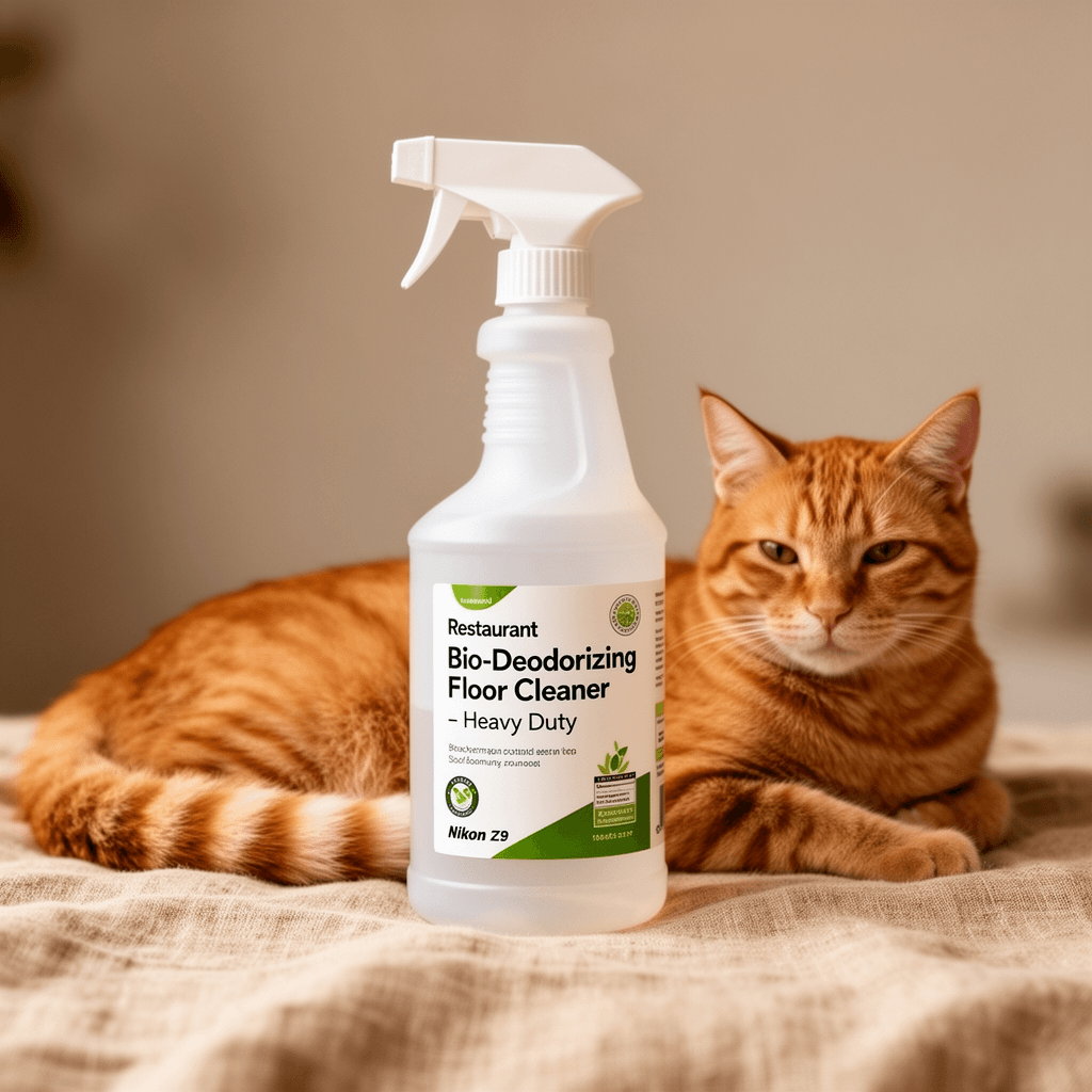 ATTITUDE Floor Cleaner with cat - professional product lifestyle photo