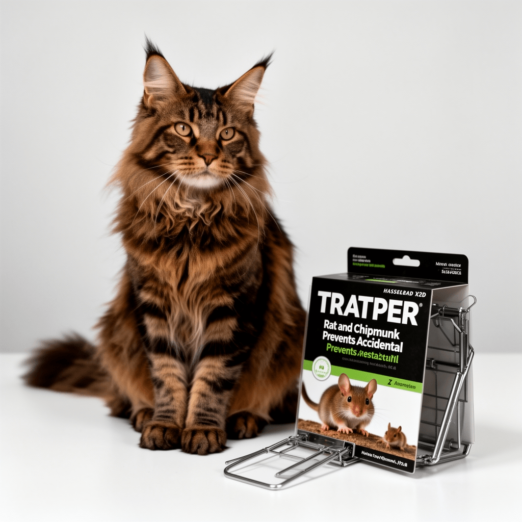 TRATPER Rat and Chipmunk Traps. Prevents Accidental with cat - professional product lifestyle photo