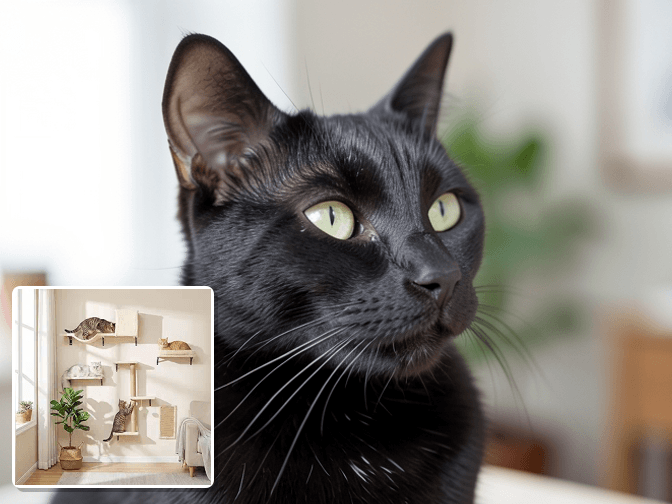 Cat owner reviewing cat wall shelves for large cats options for their pet in 2026