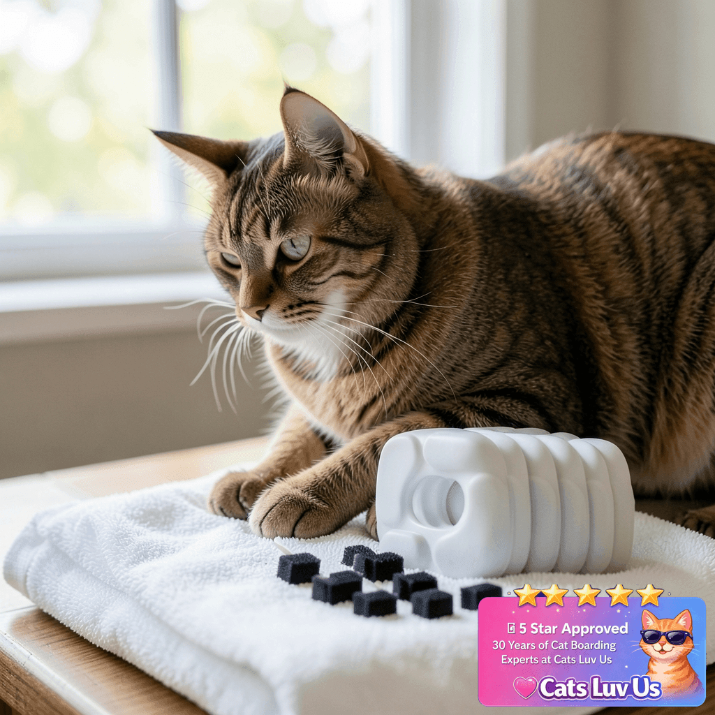 24 Pcs Cat Water Fountain Filter with cat - professional product lifestyle photo