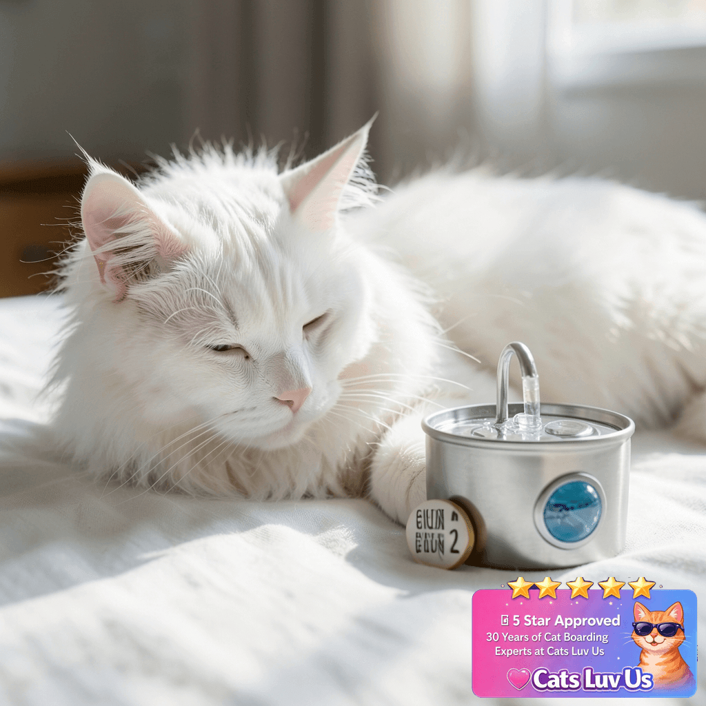 GIOTOHUN Cat Water Fountain Filter Replacement: 12 Cat with cat - professional product lifestyle photo
