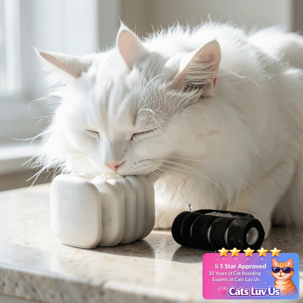 Cat Water Fountain Filters with cat - professional product lifestyle photo