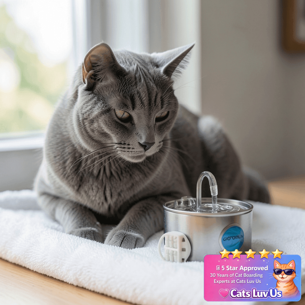 GIOTOHUN Cat Water Fountain Filter Replacement: 12 Cat with cat - professional product lifestyle photo