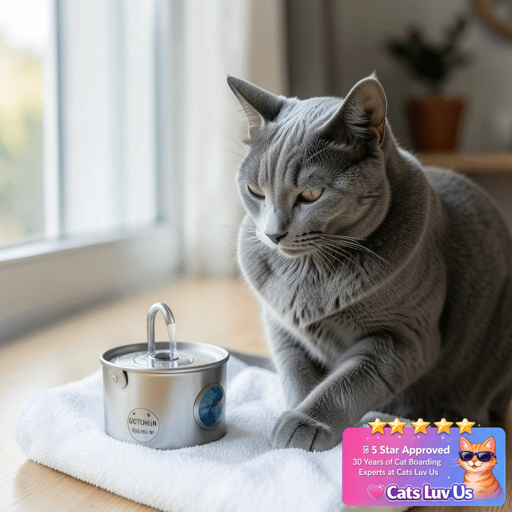 GIOTOHUN Cat Water Fountain Filter Replacement: 12 Cat with cat - professional product lifestyle photo