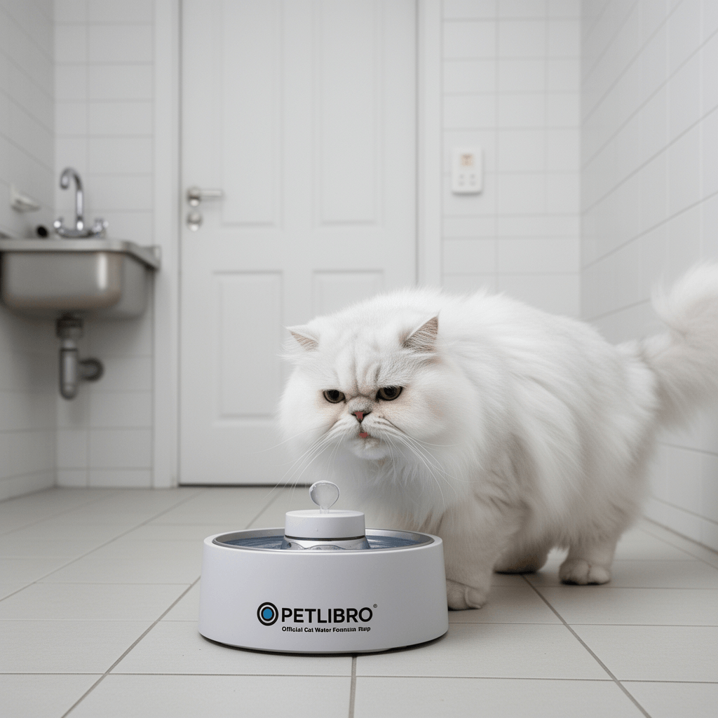 PETLIBRO Offical Cat Water Fountain Pump with cat - professional product lifestyle photo