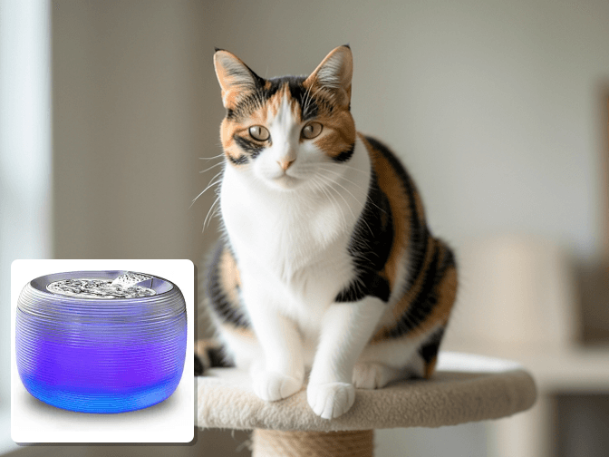 Cat owner reviewing best pet water fountain for cats and dogs options for their pet in 2026
