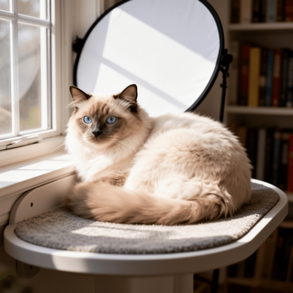 Cat Window Perch with cat - professional product lifestyle photo